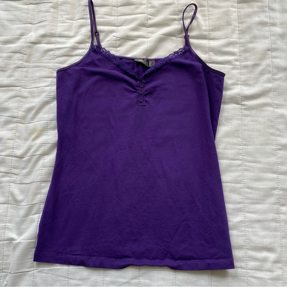 Mexx Purple Lace-Trim Camisole